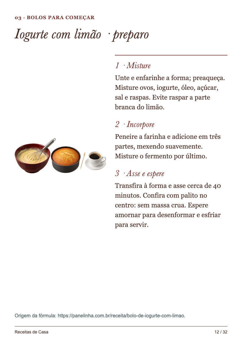 Página 12: Iogurte com limão · preparo